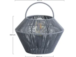 7H SEVENON Lámpara Suspendida-Lámpara de Mesa Shaoran 24x24x25cm 7hSevenOn Deco Gris