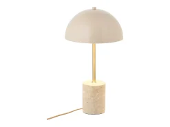 Les Tendances Lámpara De Mesa-Lámpara de mesa SHEFFIELD – Lámpara de mesa de mármol y acero Beige