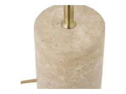 Les Tendances Lámpara De Mesa-Lámpara de mesa SHEFFIELD – Lámpara de mesa de mármol y acero Beige