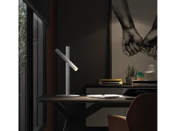 Lámpara de mesa TANIA estilo moderno - Alt. 45,5 cm - LED SMD AC 4W - 400lm 3K - cable 1,5 mts - on&off - acero y - IP40 Negro