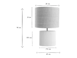 Miliboo Lámpara de mesa étnica de cerámica blanca mate con pantalla de rafia TIGA Blanco Sale