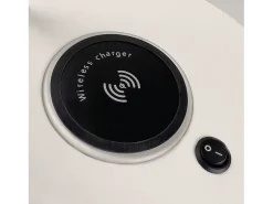 New Lámpara de mesa VALAN estilo clásico y moderno - Alt. 35 cm - E27 60W - IP20 - 350º - base carga - cable 1,5 metros - on&off - acero y madera - moka Marru00f3n
