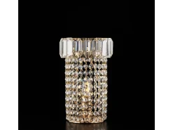 Lámpara de mesa Vladimir de hierro y latón con pedrería, 1 luz H.27 Ø18 BL263-LT-OR Dorado Clearance