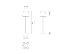 Clearance Lámpara de mesa Zafferano Poldina Pro Peanuts Friends recargable regulable hasta 12 h IP65 uso exterior Multicolor