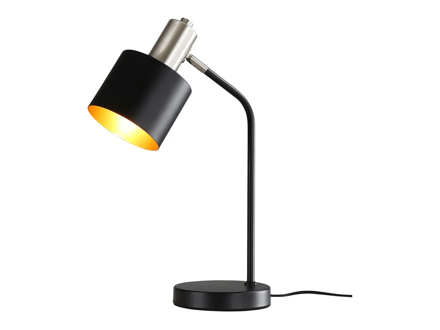 NETTLIFE Lámpara de mesilla de noche vintage con cable E27, lámpara de escritorio negra y dorada, lámpara de lectura giratoria Negro Hot
