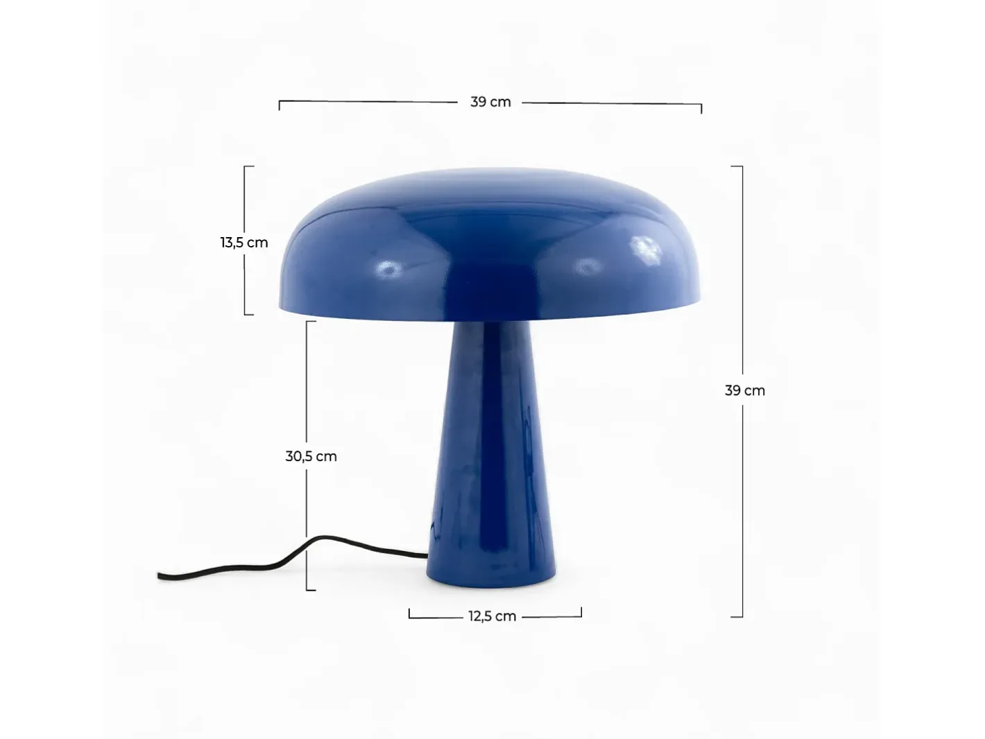 Best Rendez-Vous Déco Lámpara de metal oscuro - Livia Azul