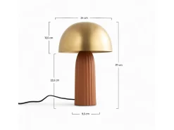 Hot Rendez-Vous Déco Lámpara de metal terracota y dorado - Joy Terracota / Dorado