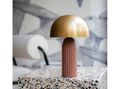 Hot Rendez-Vous Déco Lámpara de metal terracota y dorado - Joy Terracota / Dorado