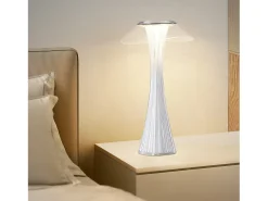 New NETTLIFE Lámpara de noche LED táctil regulable USB con 3 niveles de brillo Lámpara de mesa para dormitorio Blanco