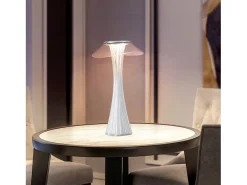 New NETTLIFE Lámpara de noche LED táctil regulable USB con 3 niveles de brillo Lámpara de mesa para dormitorio Blanco