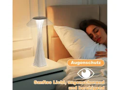 New NETTLIFE Lámpara de noche LED táctil regulable USB con 3 niveles de brillo Lámpara de mesa para dormitorio Blanco