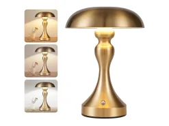 Hot NETTLIFE Lámpara de noche LED , táctil, regulable, inalámbrica, con batería, vintage, recargable por USB Dorado