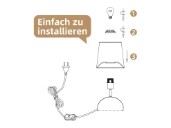 NETTLIFE Lámpara de noche con cable, lámpara de mesa de tela blanca, lámpara de noche moderna para dormitorio con cable, sin bombilla Blanco Best