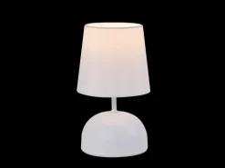 NETTLIFE Lámpara de noche con cable, lámpara de mesa de tela blanca, lámpara de noche moderna para dormitorio con cable, sin bombilla Blanco Best