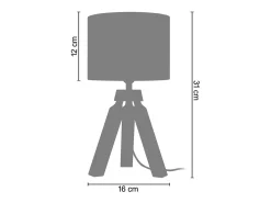 TOSEL Lámpara De Mesa-Lámpara de noche ,madera,natural,A31xD16xP16cm Blanco