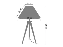 TOSEL Lámpara de noche ,madera,natural,A54xD 30xP30cm Blanco Best