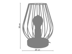 TOSEL Lámpara de noche ,madera,natural,A35xD25xP25 cm Negro
