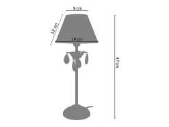 TOSEL Lámpara De Mesa-Lámpara de noche ,metal, ,A47xD18xP18cm Beige