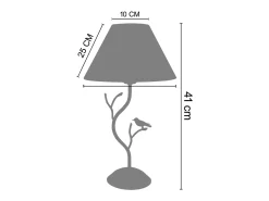 TOSEL Lámpara de noche ,metal, ,A41xD25xP25 cm Gris Outlet