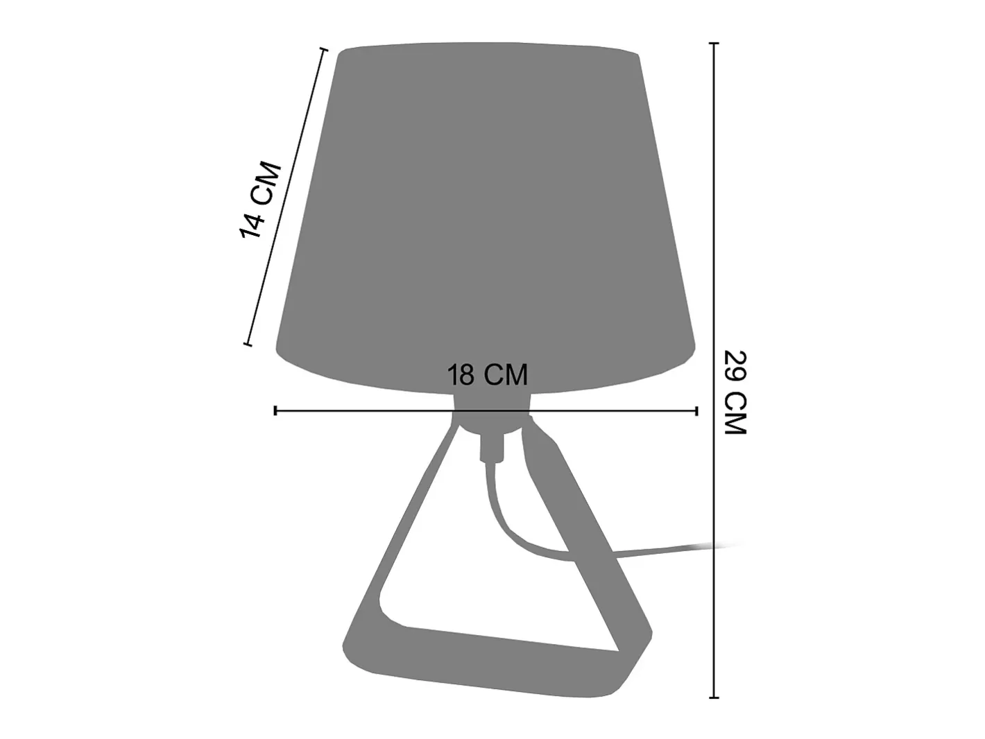 Best TOSEL Lámpara de noche ,metal, ,A29xD18xP 18cm Gris