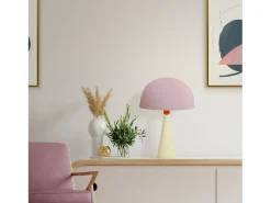 Clearance TOSEL Lámpara de noche ,metal,madera, ,A37xD24,5xP24,5cm Rosa