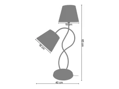 TOSEL Lámpara de noche ,metal, ,A65xD40xP40cm Gris Best