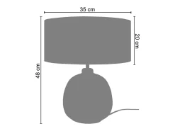 TOSEL Lámpara De Mesa-Lámpara de noche ,vidrio, , A 48xD35xP35cm Azul