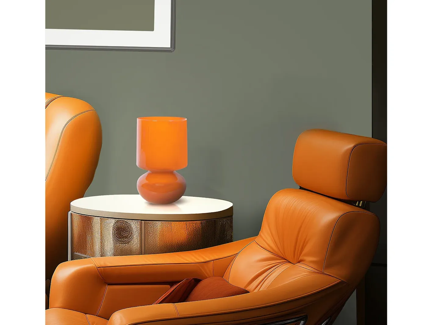 TOSEL Lámpara De Mesa-Lámpara de noche ,vidrio,,A24x D14xP14cm Naranja