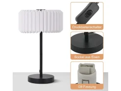 Discount NETTLIFE Lámpara de noche vintage para sala de estar - Lámpara de mesa con cable de diseño para dormitorio Blanco