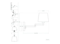 Ledkia Lámpara de Pared Articulable Aluminio Ugani Blanco Multicolor New
