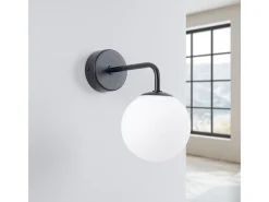 Sollux Lighting Aplique Para Pared-Lámpara De Pared Astral Minimalista De Acero/Vidrio - 1 Fuentes Luminosas - L.10 X A.21 Cm - /Blanco Negro
