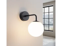 Sollux Lighting Aplique Para Pared-Lámpara De Pared Astral Minimalista De Acero/Vidrio - 1 Fuentes Luminosas - L.10 X A.21 Cm - /Blanco Negro