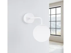 Sollux Lighting Aplique Para Pared-Lámpara De Pared Astral Minimalista De Acero/Vidrio - 1 Fuentes Luminosas - L.10 X A.21 Cm - Blanco