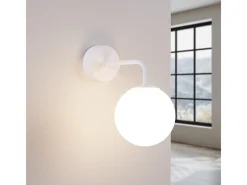 Sollux Lighting Aplique Para Pared-Lámpara De Pared Astral Minimalista De Acero/Vidrio - 1 Fuentes Luminosas - L.10 X A.21 Cm - Blanco