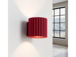 Sollux Lighting Lámpara De Pared Aura Minimalista De Aluminio - 1 Fuentes Luminosas - L.10 X A.10 Cm - Borgoña Rojo Discount