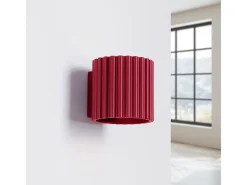Sollux Lighting Lámpara De Pared Aura Minimalista De Aluminio - 1 Fuentes Luminosas - L.10 X A.10 Cm - Borgoña Rojo Discount