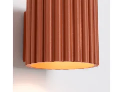 Clearance Sollux Lighting Lámpara De Pared Aura Minimalista De Aluminio - 1 Fuentes Luminosas - L.10 X A.10 Cm - Ocre Rojo