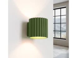 Sollux Lighting Lámpara De Pared Aura Minimalista De Aluminio - 1 Fuentes Luminosas - L.10 X A.10 Cm - Oliva Verde