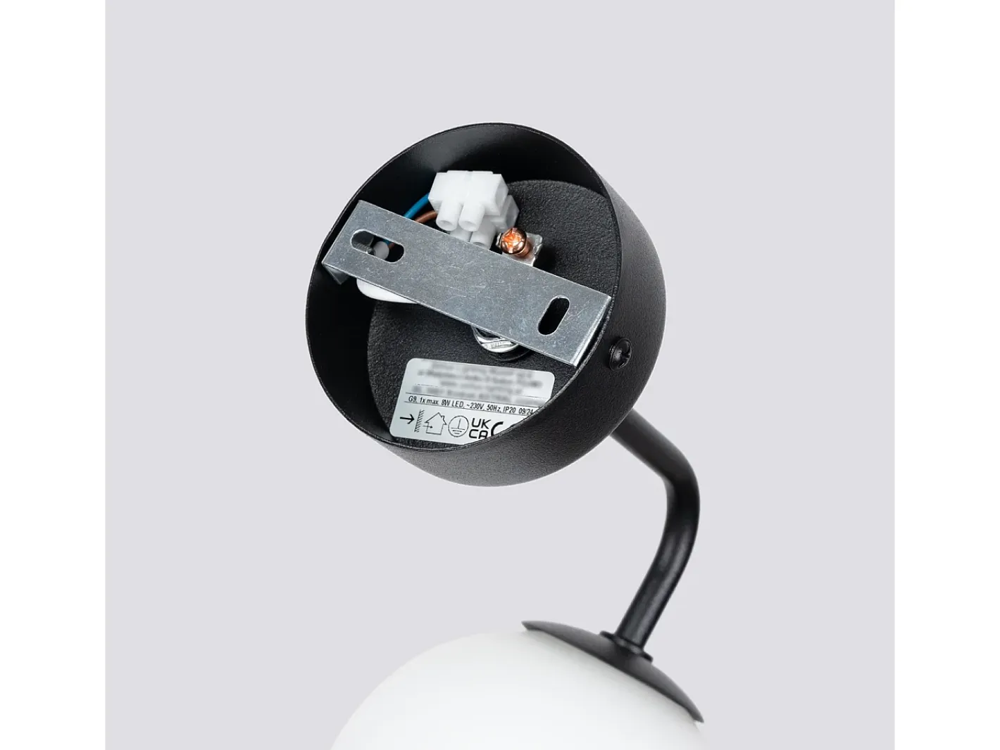 Sollux Lighting Aplique Para Pared-Lámpara de pared Bealy minimalista de acero/vidrio - 1 fuentes luminosas 3000K - L.10 x A.21 cm - /blanco Negro
