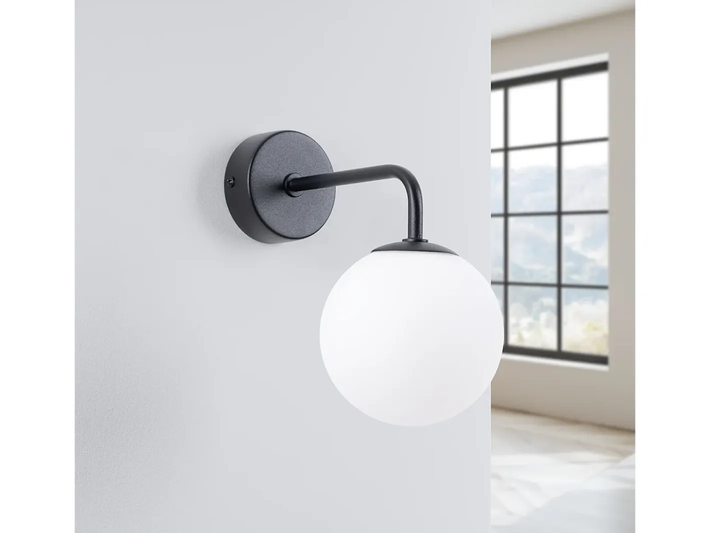 Sollux Lighting Aplique Para Pared-Lámpara de pared Bealy minimalista de acero/vidrio - 1 fuentes luminosas 3000K - L.10 x A.21 cm - /blanco Negro