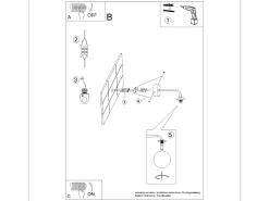 Sale Sollux Lighting Lámpara de pared Bealy minimalista de acero/vidrio - 1 fuentes luminosas 4000K - L.10 x A.21 cm - Blanco
