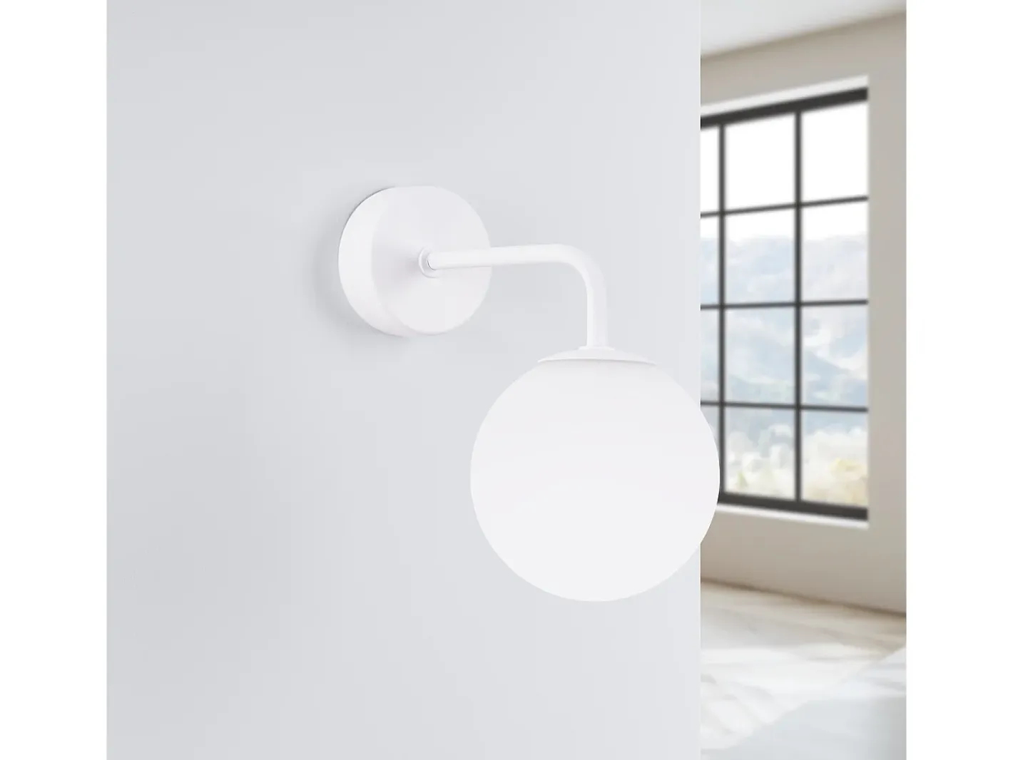 Sollux Lighting Aplique Para Pared-Lámpara de pared Bealy minimalista de acero/vidrio - 1 fuentes luminosas 3000K - L.10 x A.21 cm - Blanco