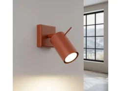 Sollux Lighting Aplique Para Pared-Lámpara de pared Briix moderno de acero - 1 fuentes luminosas 4000K - L.8 x A.8 cm - ocre Rojo