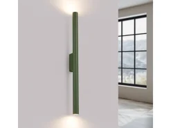 New Sollux Lighting Lámpara de pared Brill moderno de acero - 2 fuentes luminosas 4000K - L.2,5 x A.50 cm - oliva Verde