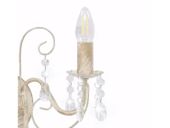 Best Lámpara de pared con cuentas antiguo 2 bombillas E14 ES140247 Blanco