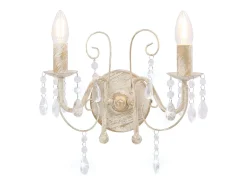 Best Lámpara de pared con cuentas antiguo 2 bombillas E14 ES140247 Blanco