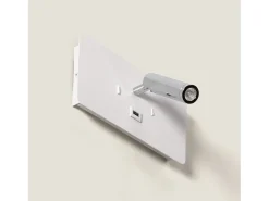 Ledkia Lámpara de Pared con Luz de Lectura LED 8W Metal y Puerto USB Rossey Blanco Discount