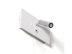 Ledkia Lámpara de Pared con Luz de Lectura LED 8W Metal y Puerto USB Rossey Blanco Discount