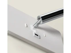 Ledkia Lámpara de Pared con Luz de Lectura LED 8W Metal y Puerto USB Rossey Blanco Discount