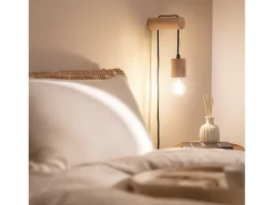 Best Ledkia Lámpara de Pared de Madera Torse Natural Multicolor